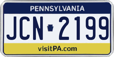PA license plate JCN2199