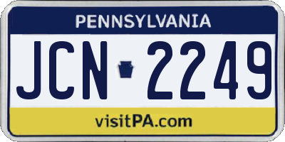 PA license plate JCN2249