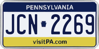 PA license plate JCN2269