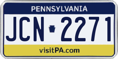 PA license plate JCN2271