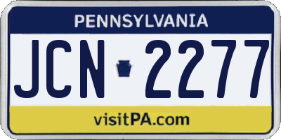 PA license plate JCN2277