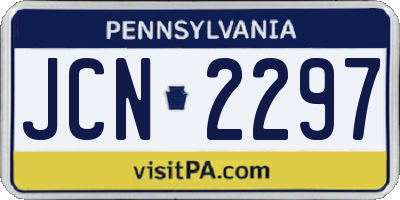 PA license plate JCN2297