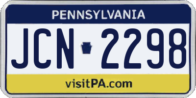 PA license plate JCN2298
