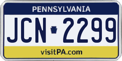 PA license plate JCN2299