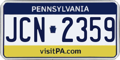 PA license plate JCN2359