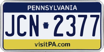 PA license plate JCN2377