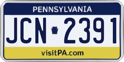 PA license plate JCN2391
