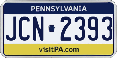 PA license plate JCN2393