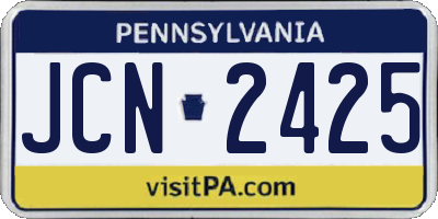 PA license plate JCN2425