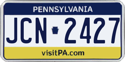 PA license plate JCN2427