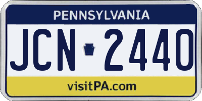 PA license plate JCN2440