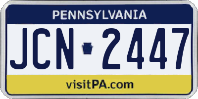 PA license plate JCN2447