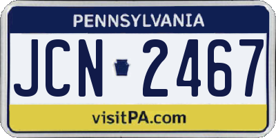 PA license plate JCN2467