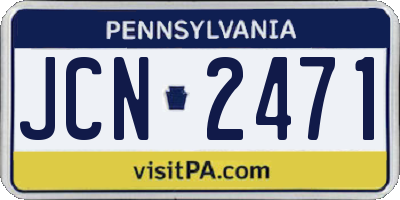 PA license plate JCN2471