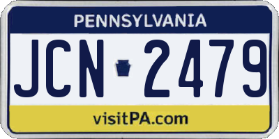 PA license plate JCN2479