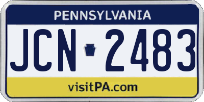 PA license plate JCN2483
