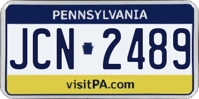 PA license plate JCN2489
