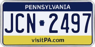 PA license plate JCN2497