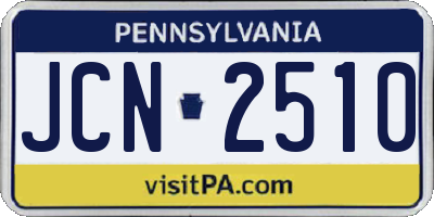 PA license plate JCN2510