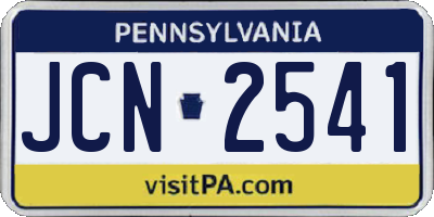 PA license plate JCN2541