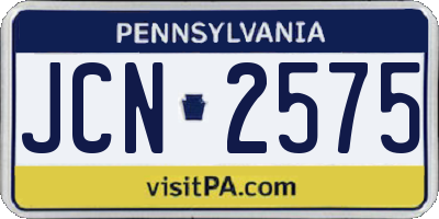 PA license plate JCN2575