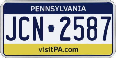 PA license plate JCN2587