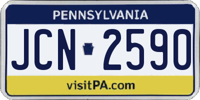 PA license plate JCN2590