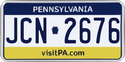 PA license plate JCN2676