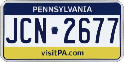 PA license plate JCN2677