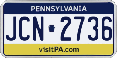 PA license plate JCN2736