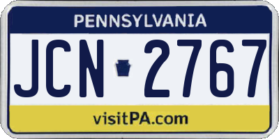 PA license plate JCN2767