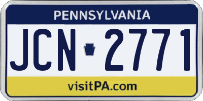PA license plate JCN2771