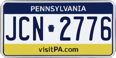 PA license plate JCN2776