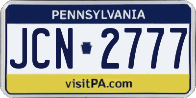 PA license plate JCN2777