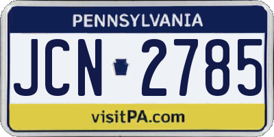 PA license plate JCN2785