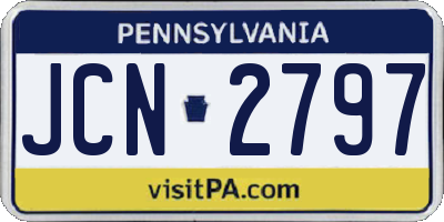 PA license plate JCN2797