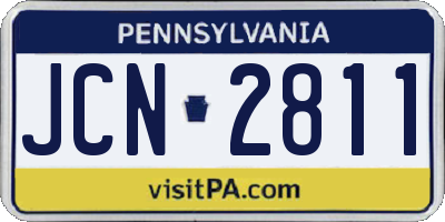 PA license plate JCN2811