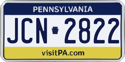 PA license plate JCN2822