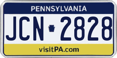 PA license plate JCN2828