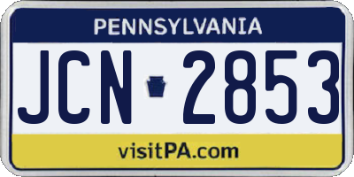 PA license plate JCN2853
