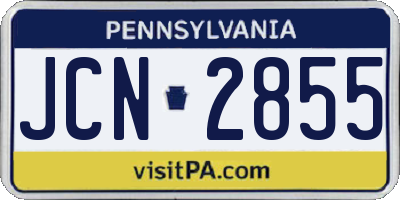 PA license plate JCN2855