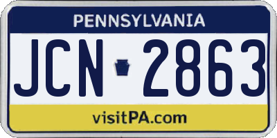 PA license plate JCN2863