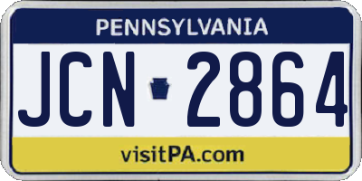 PA license plate JCN2864