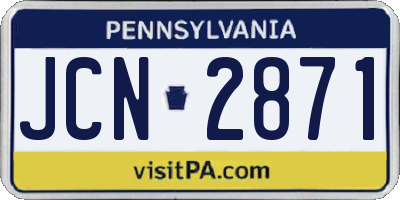 PA license plate JCN2871