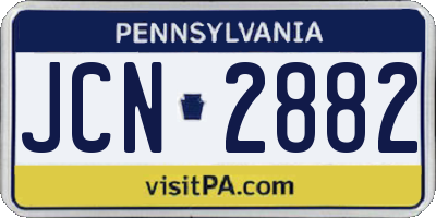 PA license plate JCN2882