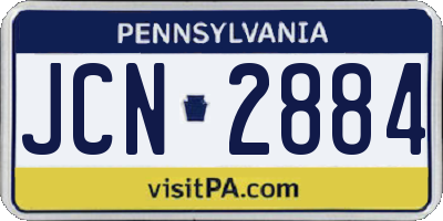 PA license plate JCN2884