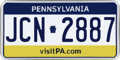 PA license plate JCN2887