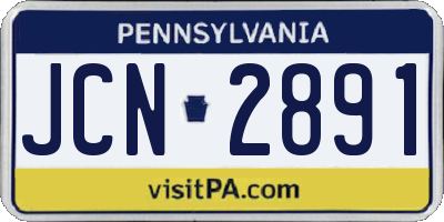 PA license plate JCN2891