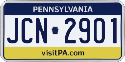 PA license plate JCN2901