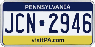 PA license plate JCN2946